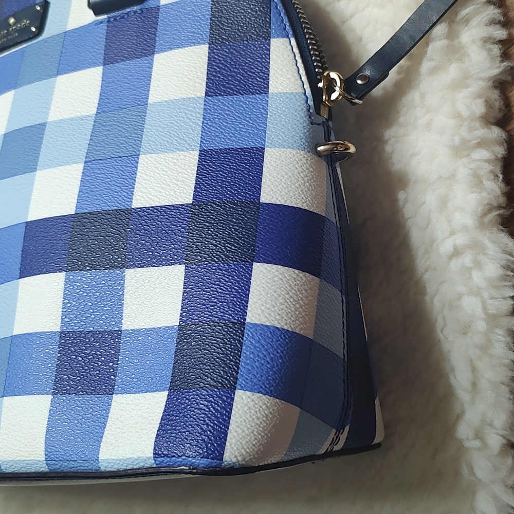 Super Rare Kate Spade Blue Plaid Bag - Picture 7 of 15